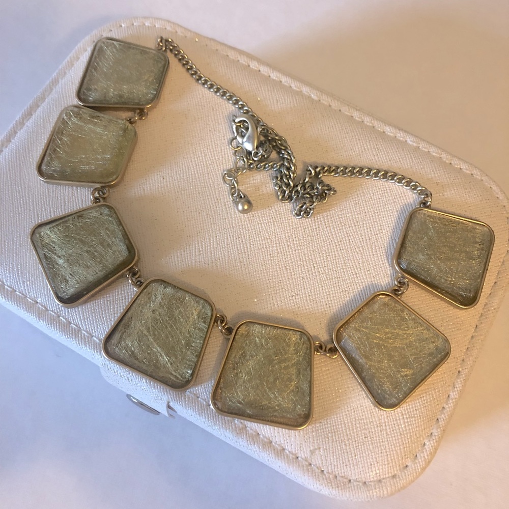 Artisan Statement Bauble Necklace Grayish Gold